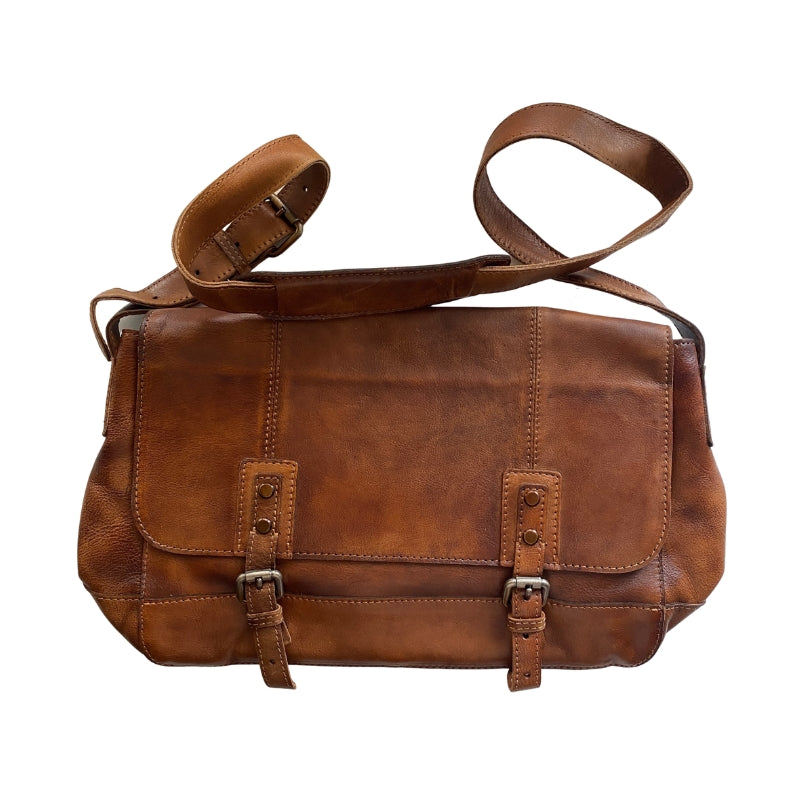 Sac Besace en Cuir Naturel Esprit Maroquinerie