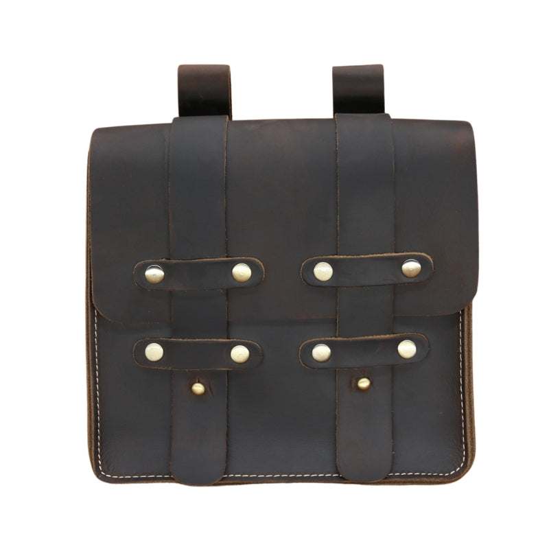 Ceinture Utilitaire Multipoches En Cuir Marron - Style Festival Voyage Hippie, Neuve